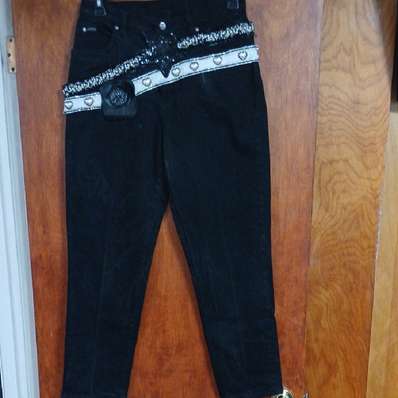 Concert Upcycled Women's Black Straight Leg Jeans - Picture 1 of 6